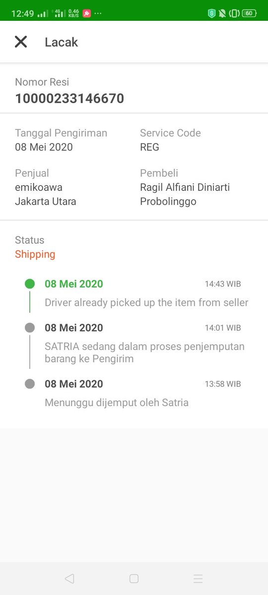 ragil_alfiani's tweet photo. @anteraja_id min, minta tolong tracking resi 10000234346284 dan 10000233146670
 Nggak Ada update sama sekali. Baru Kali ini Saya pake AnterAja. Kok kesana pertama udah gini. Dgn waktu yg sama dan dr Kota seller yg sama, orderan Saya yg lain udah nyampe pake jasa kurir lain. https://t.co/ivvV33E3vS