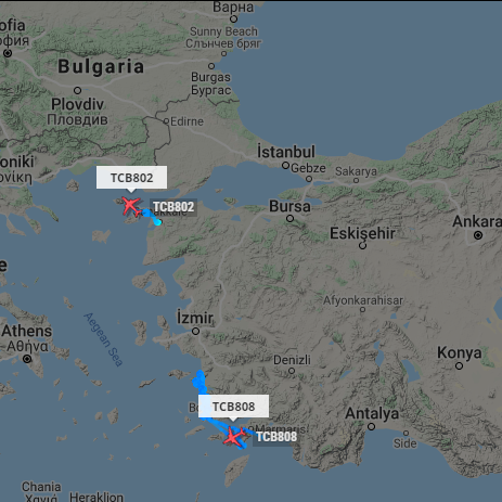5472_nde's tweet photo. #TurkishNavy Bayraktar #UAV working over Aegean coast 1053z:
TCB808 &amp; TCB802
Also other #UAV active over:
Idlib #Syria TCT100
Hatay province / #Iraq border area TCT037 https://t.co/PVHIuAScck