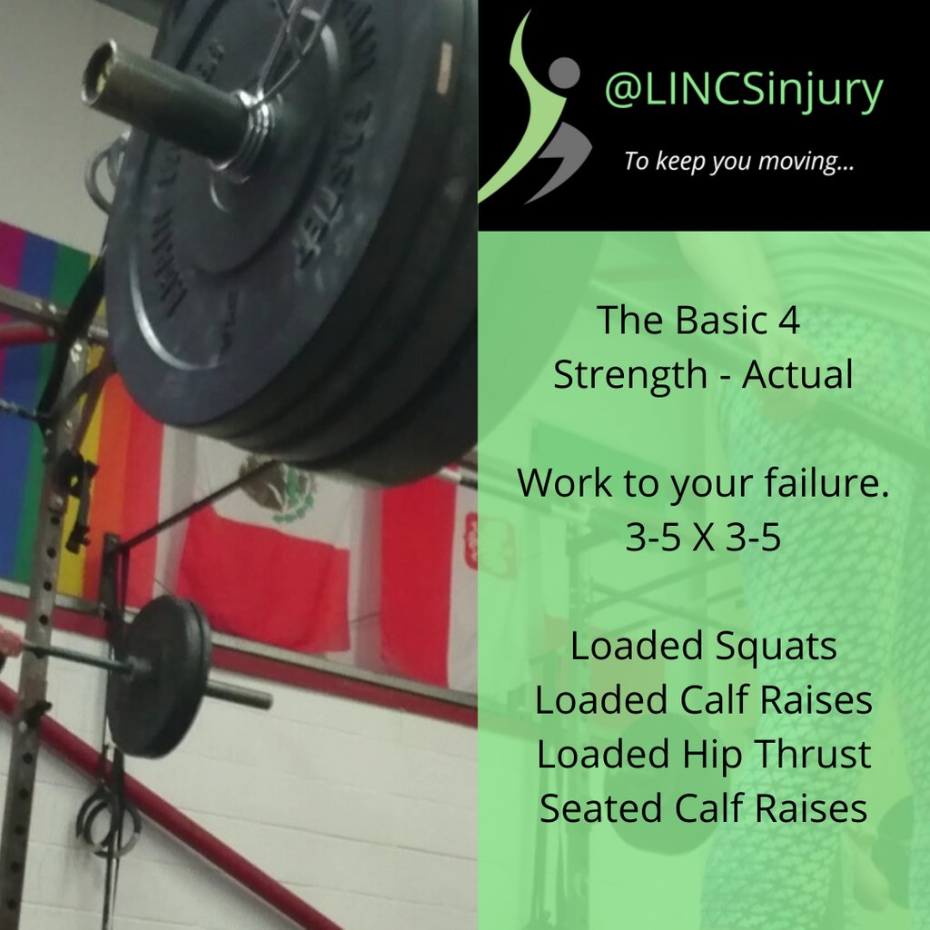 LINCSInjury's tweet photo. Strength - Strength
Work until rep dose failure. If you can do 6reps on 2sets you need to increase the load not the reps.
See https://t.co/ijEBvYan1R for tutorials
#trainsmart #strength #runners #running #injuries #performance #strength #robust #squat #loadup #strongrunners https://t.co/gccUvOMx3t