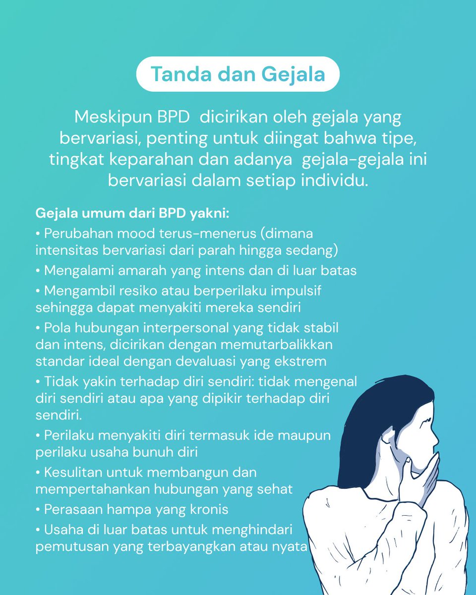 SeribuTujuan's tweet photo. Jika kamu sudah menonton film "Welcome to Me" yang dimainkan oleh Kristen Wiig, film tersebut memperkenalkan BPD (Borderline Personality Disorder) dan meningkatkan kesadaran akan kesehatan mental.
Hari ini dalam #InFocusST kita akan membahas BPD! https://t.co/XYI0mQ8SCN