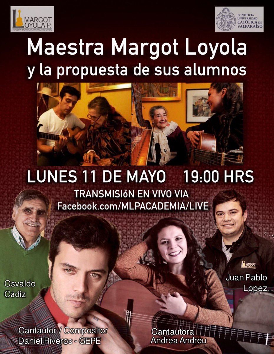 Academiamlp1's tweet photo. Transmisión en vivo a las 19:00 horas a través de Facebook de la Academia Nacional de Cultura Tradicional Margot Loyola Palacios https://t.co/ZYpLS6lPXa