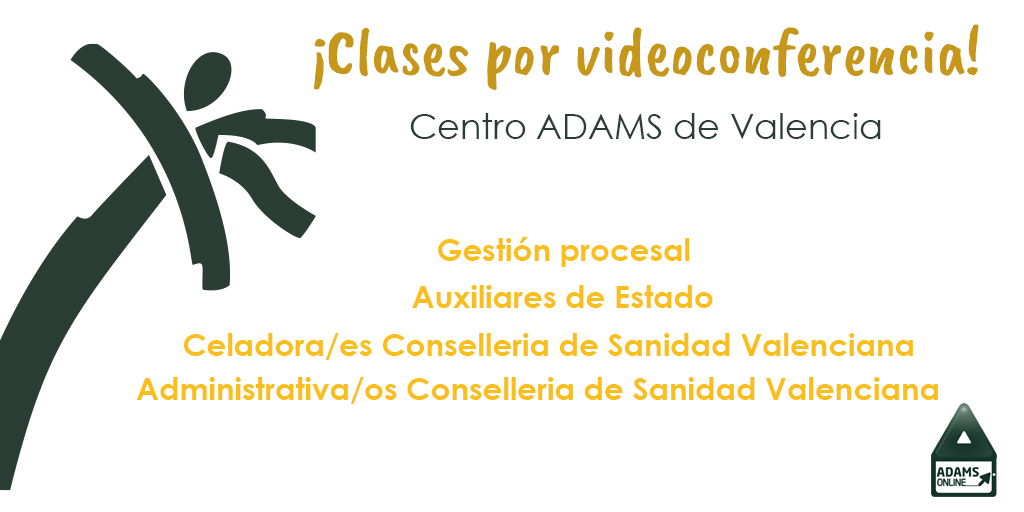 Adamsformacion's tweet photo. ¡El #centroADAMS de #Valencia 🌴 prepara #oposiciones mediante clases por videoconferencia!
Consulta las preparaciones y horarios aquí 👉 https://t.co/3Mu72zgdbU
#MejorConADAMS #apormiplaza https://t.co/HruudSVPjV