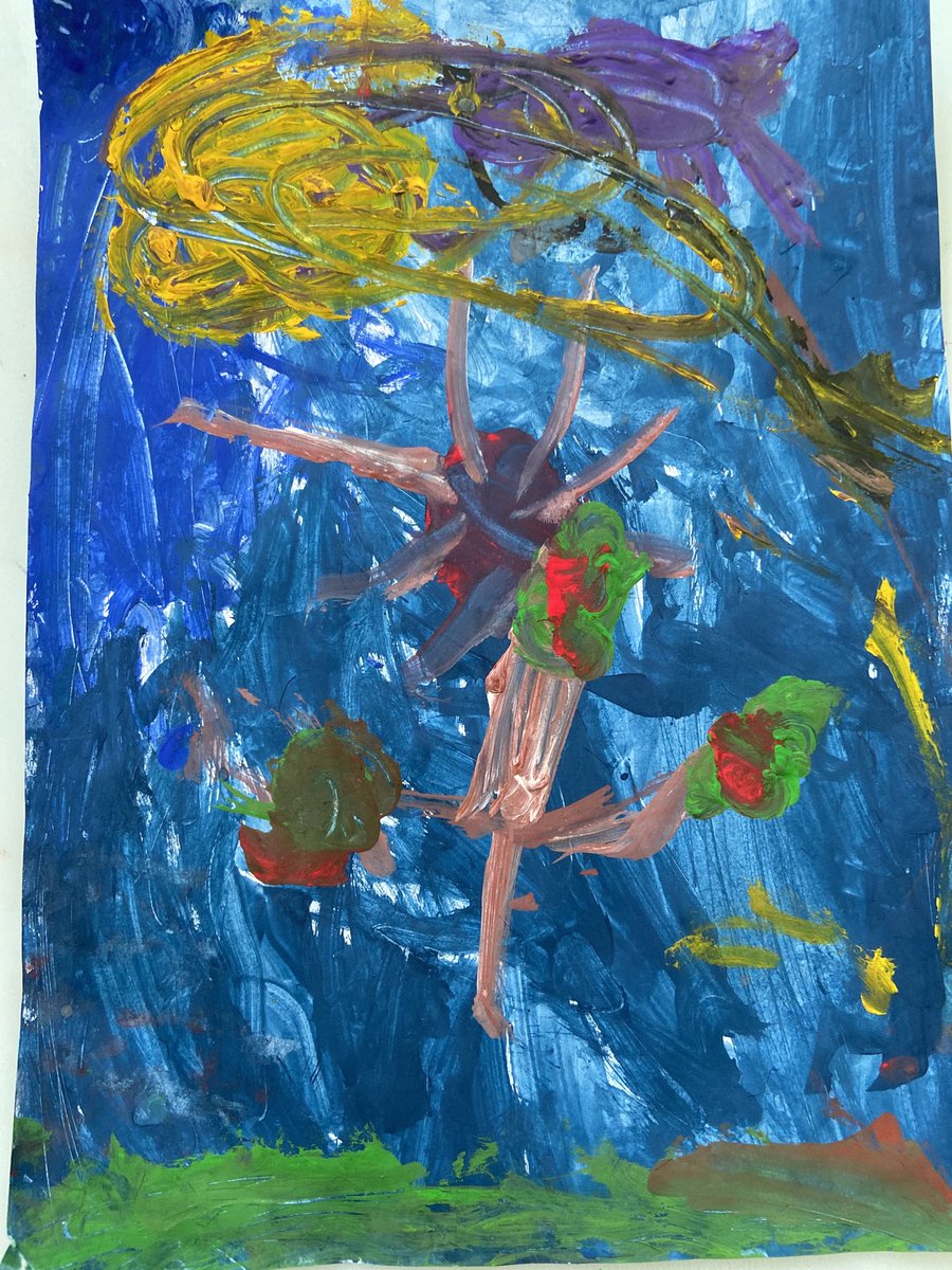 My children do their best work alone in their own quiet space, left to figure it out creatively. This is one such work; presenting “The Cherry Tree” by Aria Ann Philip (Kg 1 B) ⁦<a href="/26Dakshamehta/">Daksha</a>⁩ ⁦<a href="/KNargish/">Nargish Khambatta</a>⁩ ⁦<a href="/senresh/">Reshma Borkar Fernandez</a>⁩ ⁦<a href="/DxbModern/">GEMS Modern Academy</a>⁩ ⁦<a href="/kg_gma/">GMAKG</a>⁩