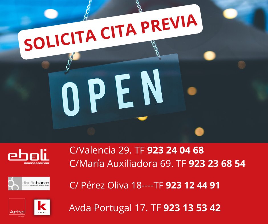 KloftCocinas's tweet photo. 😃🙌Hemos vuelto, ya estamos abiertos. Pide #citaprevia en estos teléfonos o comparte por si alguien le pueda interesar. @grupoeboli @arritalsalaman @kloftsalamanca https://t.co/MllFA7xFM0