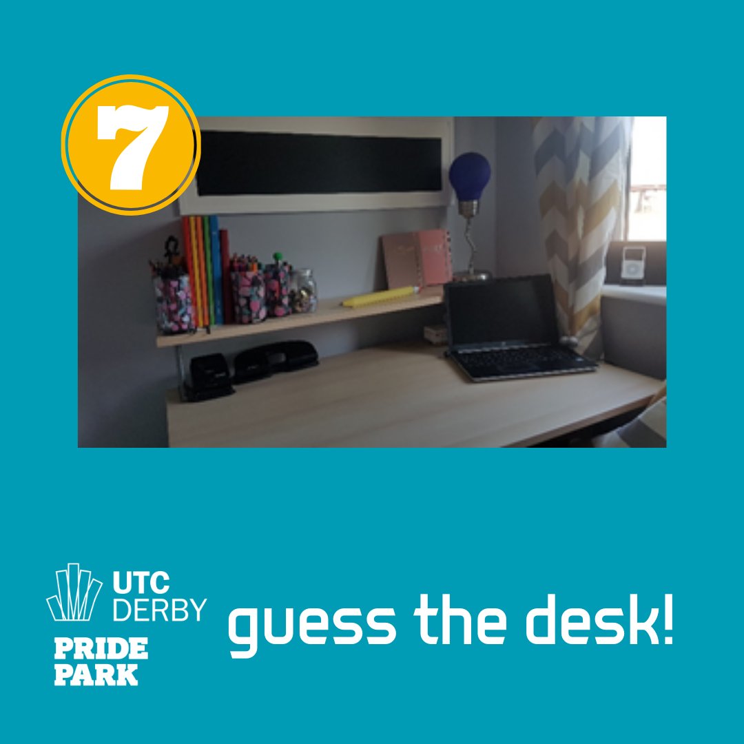 UTCDerby's tweet image. Can you guess the teacher's workplace from the photo? Join the challenge and let us know who you think spends their working day at this desk! Who could it be?⠀⠀⠀⠀
⠀⠀⠀⠀
#UTCDerbyPridePark #GuesstheDesk #NumberSeven #WorkingFromHome