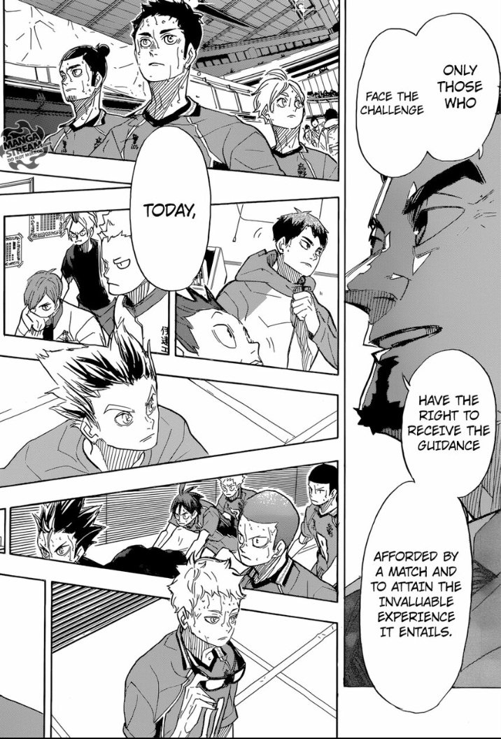I was rereading some chapters involving Fukurodani then I realized in this chapter that all the charas in these 2 pages lost a very important match and as you can see, Bokuto is in here. Darn. All this time, Fukurodani's lost was actually foreshadowed. ? #Chapter368 