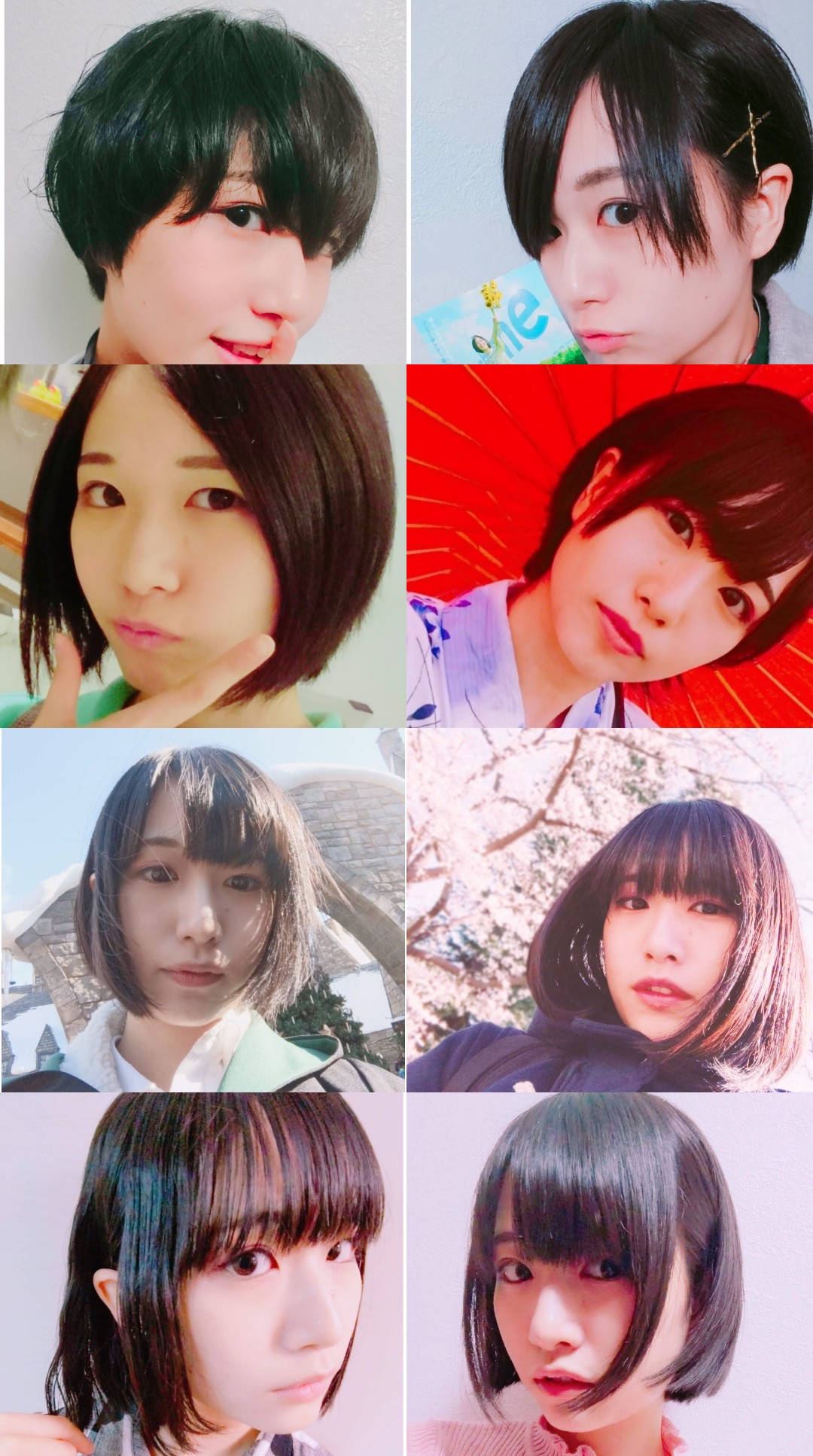 松元菜々海 さすがにそろそろ髪の毛を切りに行こうと思うのですが ヘアカタログをネットで見るのもいいけど 自分の今まで撮った写真ですでにいろんな髪型の写真がありまくるのでその中から選ぶのもありだな ななみんフォトヘアカタログです T