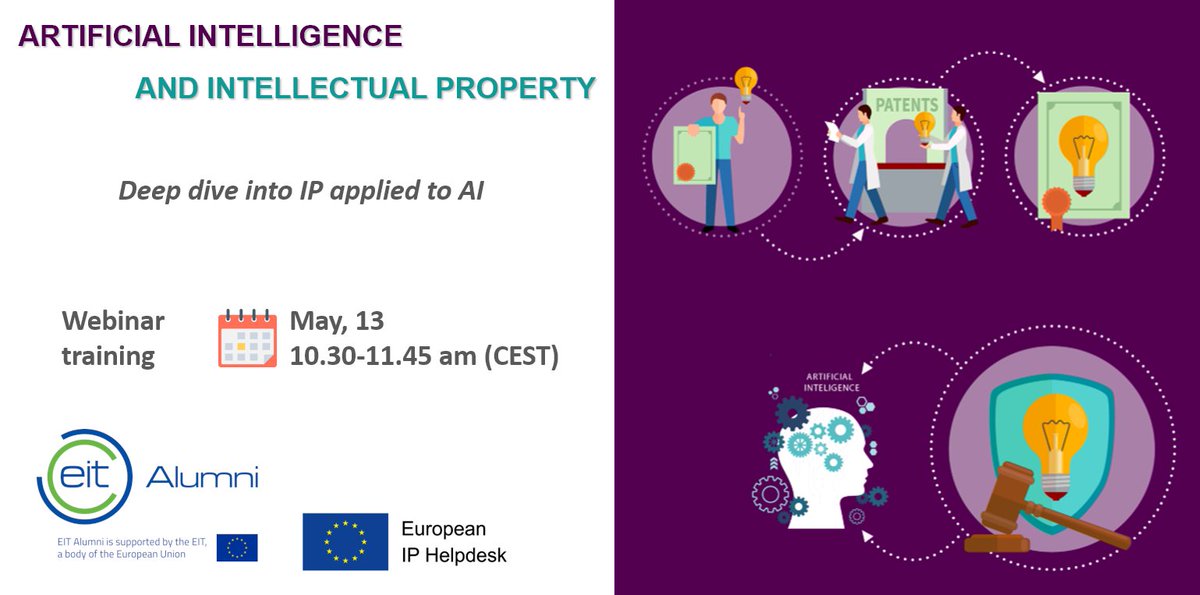 [Online training on #intellectualproperty &amp; #ArtificialInteligence 💻🧠] 
ONLY 2 DAYS LEFT to register‼️
By EU IP Helpdesk

🗓May 13, 10:30-11:45am CEST

More info ▶️ bit.ly/2L00B2x