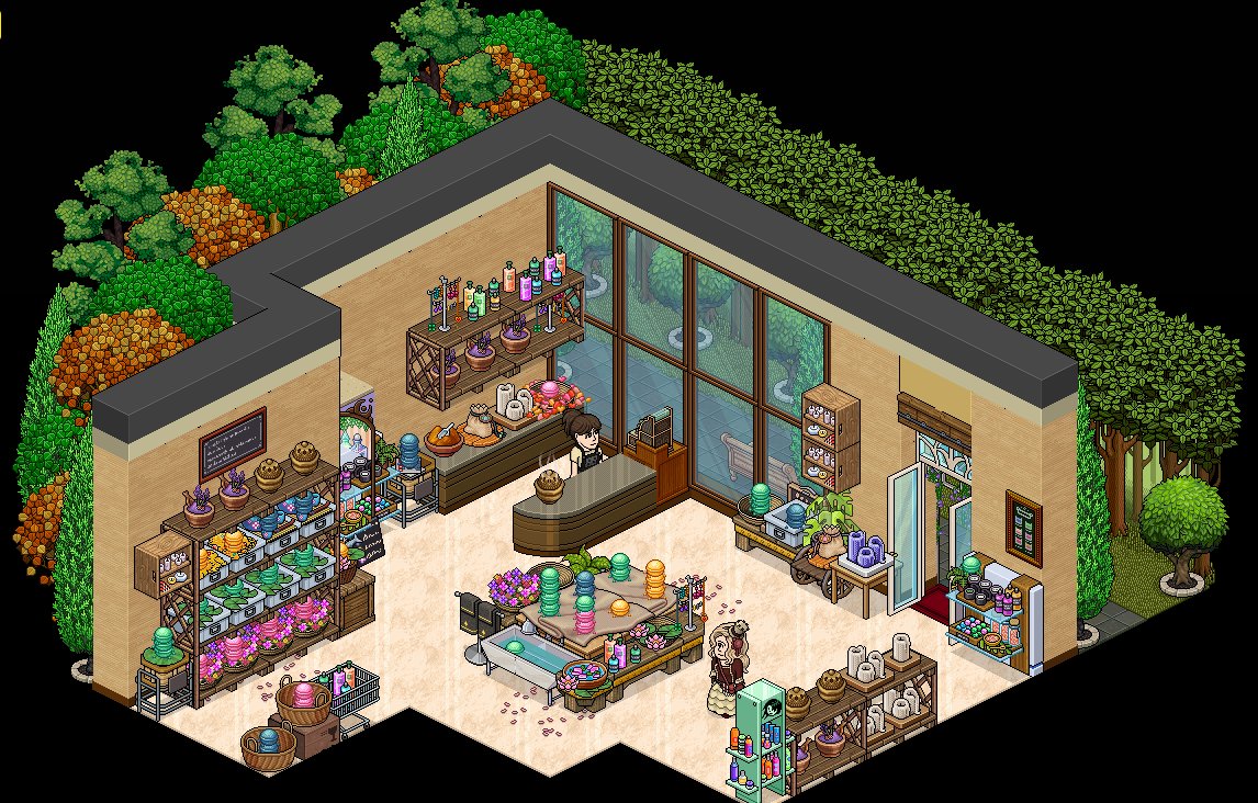 OreliAurelli's tweet photo. In line of the new Spa furni, here's my:

Lil' Bath Bomb and Candles Shop! 🏕️
built on @Habbo .com!

link: https://t.co/GnREPGR7E7 https://t.co/9Ql6UOXUj6