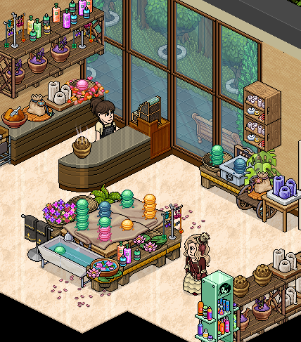 OreliAurelli's tweet photo. In line of the new Spa furni, here's my:

Lil' Bath Bomb and Candles Shop! 🏕️
built on @Habbo .com!

link: https://t.co/GnREPGR7E7 https://t.co/9Ql6UOXUj6