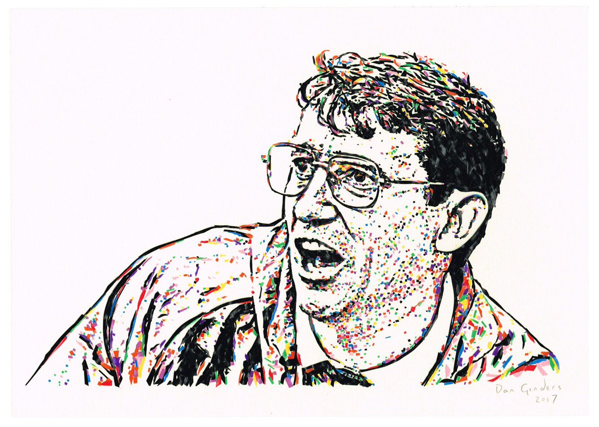 A multi-coloured tape portrait that I created to remember ex- @WatfordFC,  @AVFCOfficial and  @England manager, Graham Taylor.