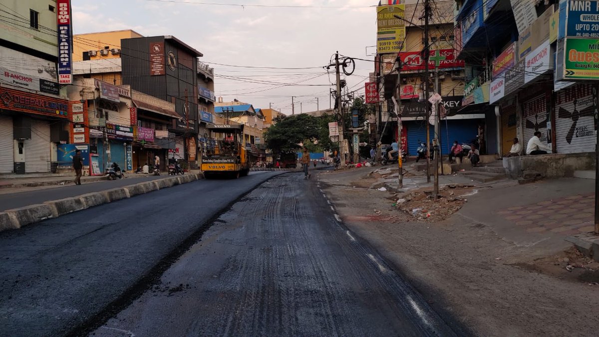 B.T Roads taken up by GHMC under Comprehensive Road Maintenance Programme (CRMP)
Kamala Nagar Rythu bazar to Bhagyalatha Colony, Nagole Junction to Omni Hospital and Srinagar Colony main road.