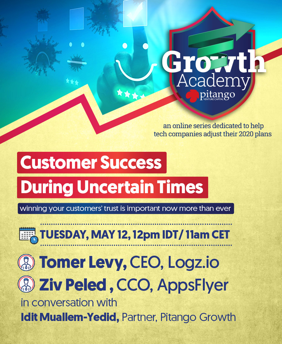 Pitango's tweet image. Tomorrow: Pitango Growth Academy with #CustomerSuccess pros: Tomer Levy, CEO, @logzio &amp;amp; @zivpel, CCO at @AppsFlyer, in conversation with Idit Muallem-Yedid, Partner at Pitango Growth. 
 
May 12 @ 12 noon IDT.
Submit your Q's and sign up here: tinyurl.com/PGA-Customer-S…