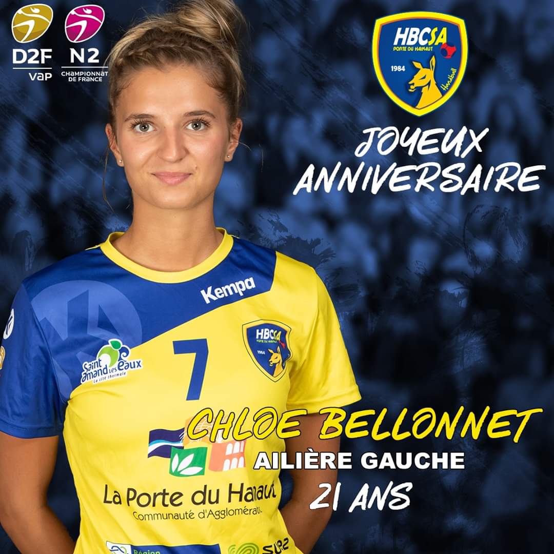 SaintAmandHand's tweet photo. 🎂 #ANNIVERSAIRE 🎂
Le #SaintAmandHand souhaite un bon et joyeux anniversaire à Chloé BELLONNET, pensionnaire du Centre de Formation et ailière gauche de la #D2F 🤾♀️
#HappyBirthday https://t.co/xFrcUOKFMU