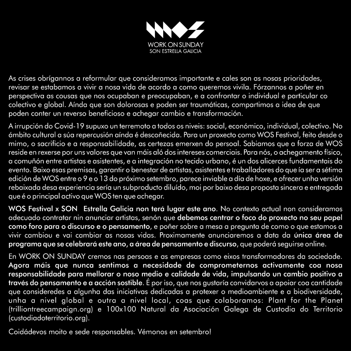 wos_festival's tweet photo. Lee el comunicado entero en: / Le o comunicado enteiro en: / Read the full announcement at: https://t.co/MBXiHkucVp https://t.co/v8oTOrGZs5