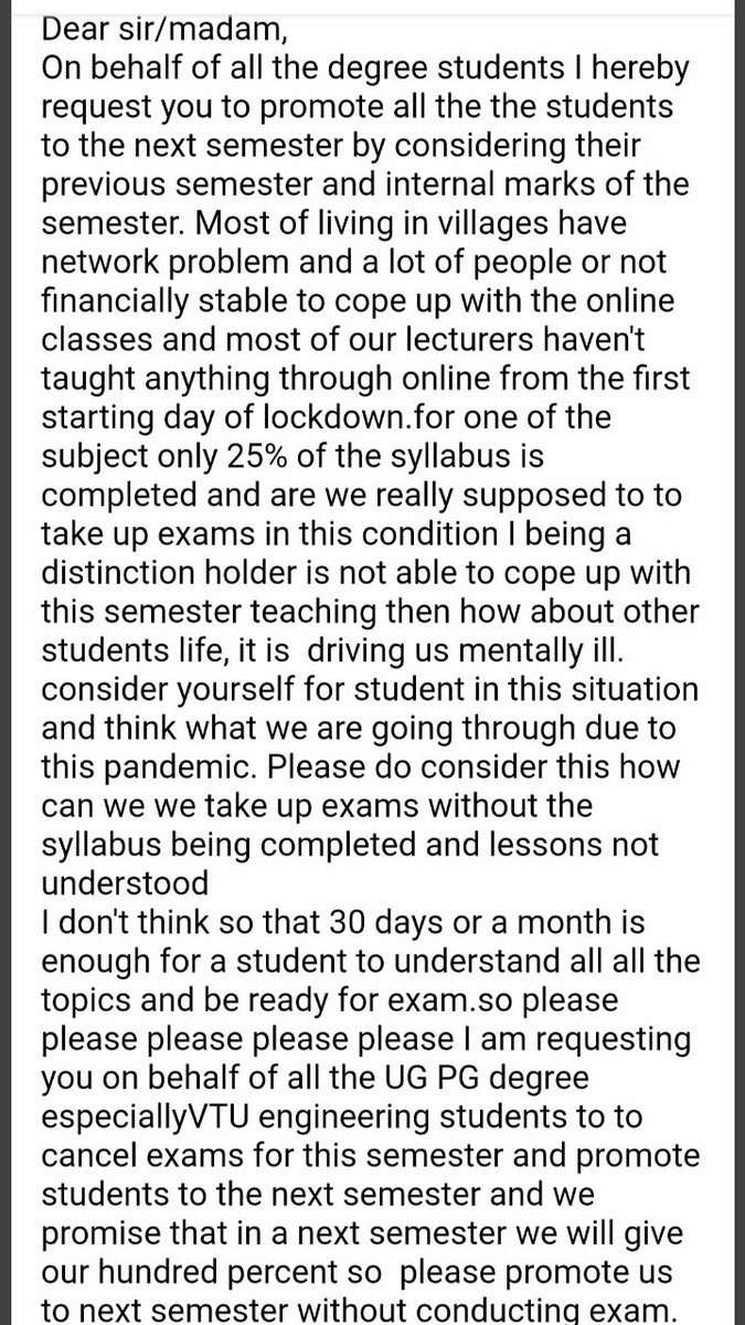 Munawar____'s tweet photo. #promoteVTUstudents #Promotedegreestudents 
#PromoteVTUstudents
Kindly request towards u sir..!🙏
@drashwathcn @BSYBJP 
@SidduNyamagouda 
@DKShivakumar
@siddaramaiah 
@BZZameerAhmedK https://t.co/QRcRFCiSPx