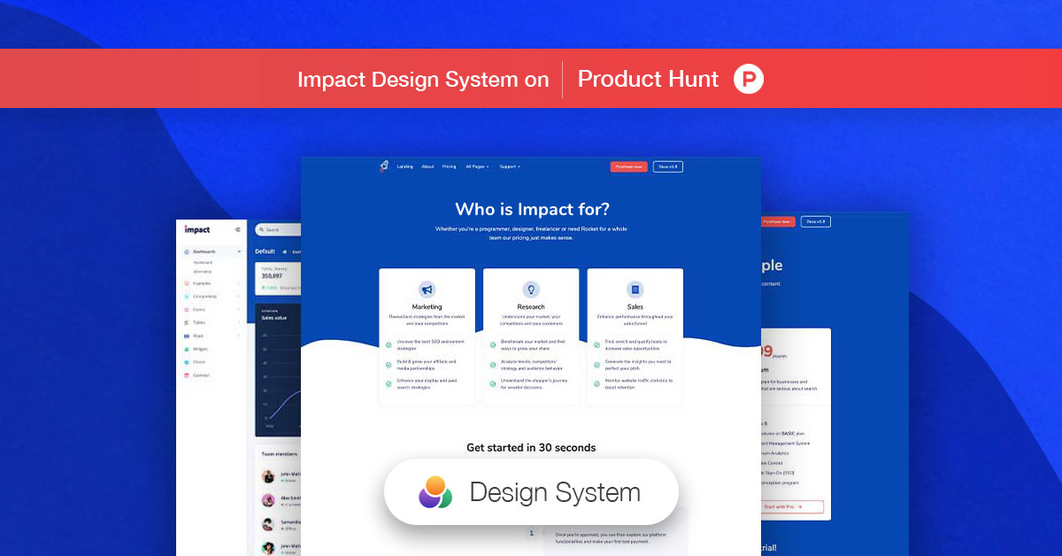 CreativeTim's tweet photo. We've just launched Impact Design System on @ProductHunt, our latest free #Design System for #Bootstrap! 🚀🚀
We partnered with @themesberg to bring you this complete solution designed for your online business showcase.

❤️ Show us some love: https://t.co/4R5s6xGBhF https://t.co/ve8kKJmnpG