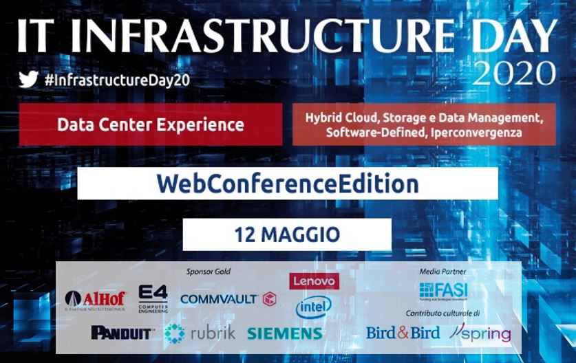 soiel_it's tweet photo. 📌DOMANI | 09:15-13:15 #InfrastructureDay20 #WebConferenceEdition Registrati all'evento e segui le indicazioni per accedere alla diretta streaming https://t.co/mUcu6CEkkh
#ALHOF @e4company @Commvault @lenovoitalia @Panduit @rubrikInc @SiemensSW_IT @twobirds @Spring_CW @FASIbiz https://t.co/GwDNut45Hu