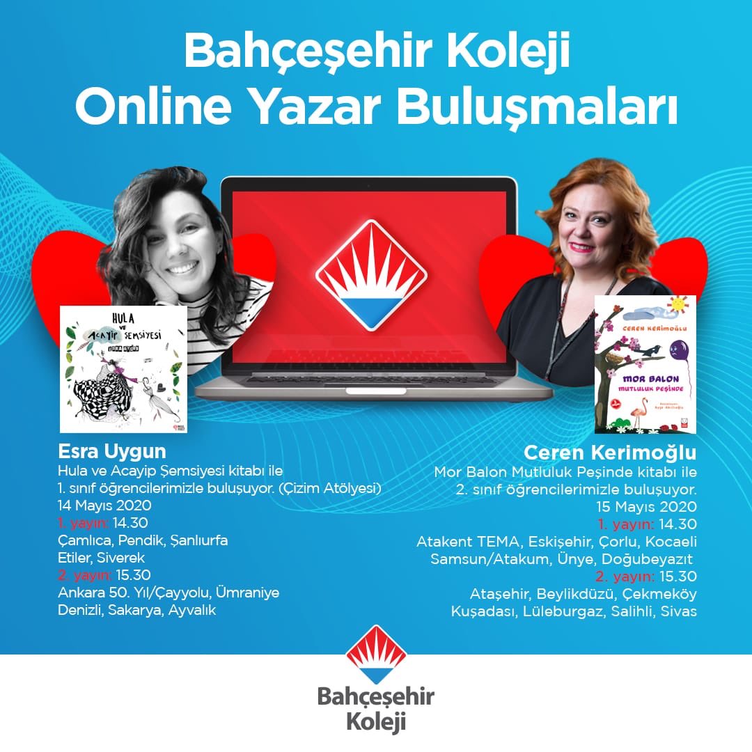‘’Bahçeşehir Koleji Online Yazar Buluşmaları’’ kapsamında ilkokul öğrencilerimiz heyecanla okudukları kitapların yazarlarıyla buluşmaya devam ediyor. 🤗📚