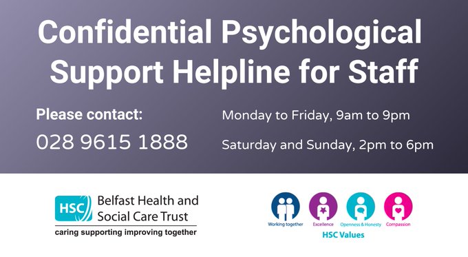 BelfastTrust's tweet photo. Are you finding work a struggle at the minute? Are you scared that it’s becoming too much? Do you feel like you need to talk to someone?
If you need to get some things off your chest, please call our psychological therapists.
They are here to help you through the difficult times. https://t.co/nDIzwtWDjS