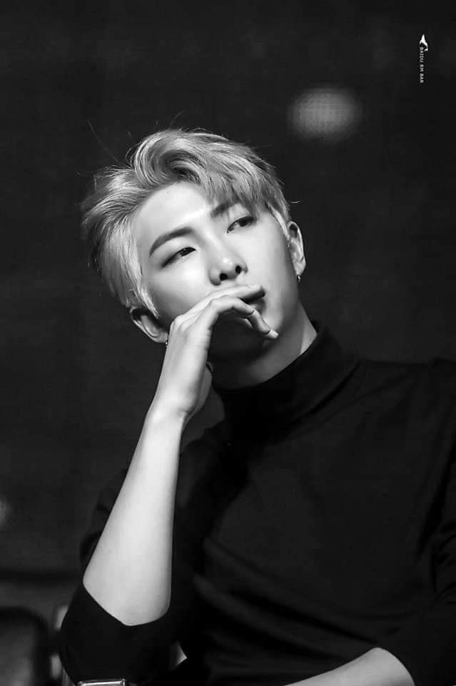 Today’s celebration is  #RM Our beautiful leader  #Namjoon in Black & White Pictures