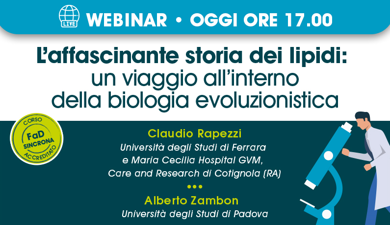 CardioTalk's tweet photo. Oggi alle 17.00 su https://t.co/xvi0OaUlUz Claudio Rapezzi e Alberto Zambon animeranno in diretta il webinar 
"L’affascinante storia dei lipidi: un viaggio all’interno della biologia evoluzionistica". La lezione è disponibile anche in modalità FaD sincrona (ECM). La aspettiamo! https://t.co/trEZtA43hy