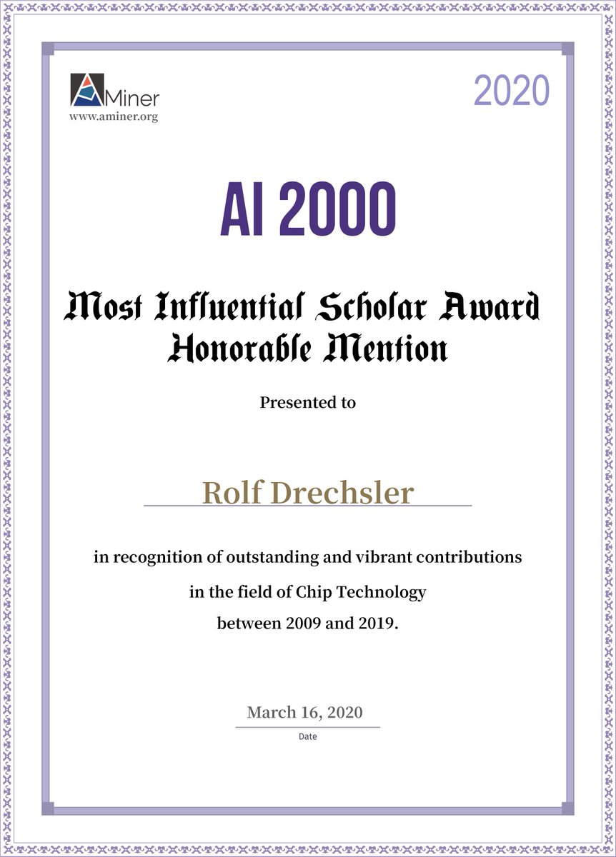 Rolf_Drechsler's tweet photo. The #AI2000 Most Influential Scholar Annual List (https://t.co/xofqN7KdZ8) will name 2,000 of the world’s top-cited research scholars from the fields of #ArtificialIntelligence over the next ten years (2020–2029)
@DFKI @UniBremen @agra_uni_bremen @BremenAI @HBwissenswert @SWH_HB https://t.co/dxmUO04eh3