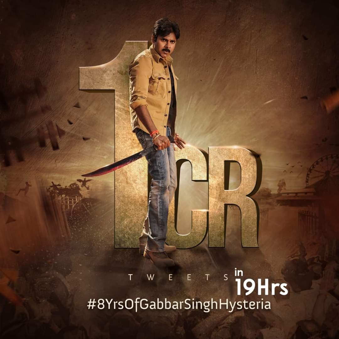  #8YrsOfGabbarSinghHysteria1 Cr Tweets Same ninnati Oopu continue chesthe 15M Cheyyochu  #VakeelSaab  @PawanKalyan