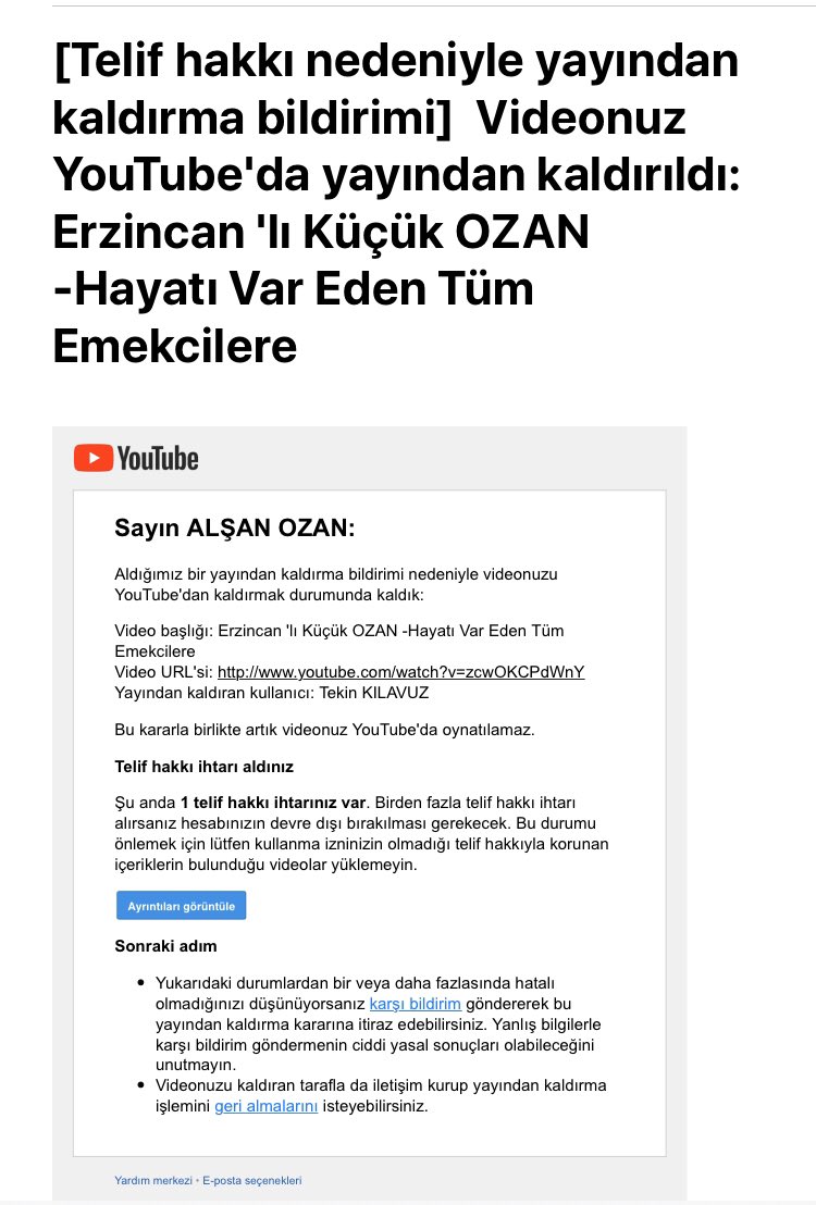 alsan_ozan's tweet photo. Parça Aşık Veysel’in Versiyon Farklı Telifi Koyan Kişi ‘yi YouTube belirlemiş Müzik’le Müzisyen ile Alakası Olmayan İnsanlar Para Kazanacak Diye Müzik Emekcilerine Zarar Veren YouTube #mesam #telifhakkı #müyorbir #YouTube #YouTube @muyorbir @MESAM_KURUMSAL @YouTube @youtubemusic https://t.co/hm9UjC9uz1