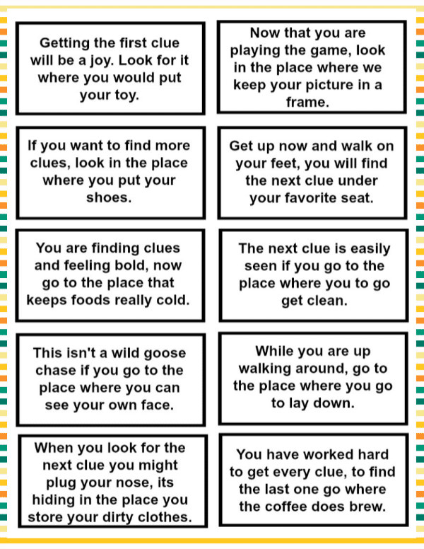 wkslambert's tweet photo. This weeks social communication target is idioms, inference and humour🧐😁. Can you create a treasure hunt, using riddles they have to decipher to find the prize? Riddles require them to use their inference skills and it's lots of fun @WestKirbySchool @GivingVoiceUK @SLT_Worcs https://t.co/UwrbkXIvQV