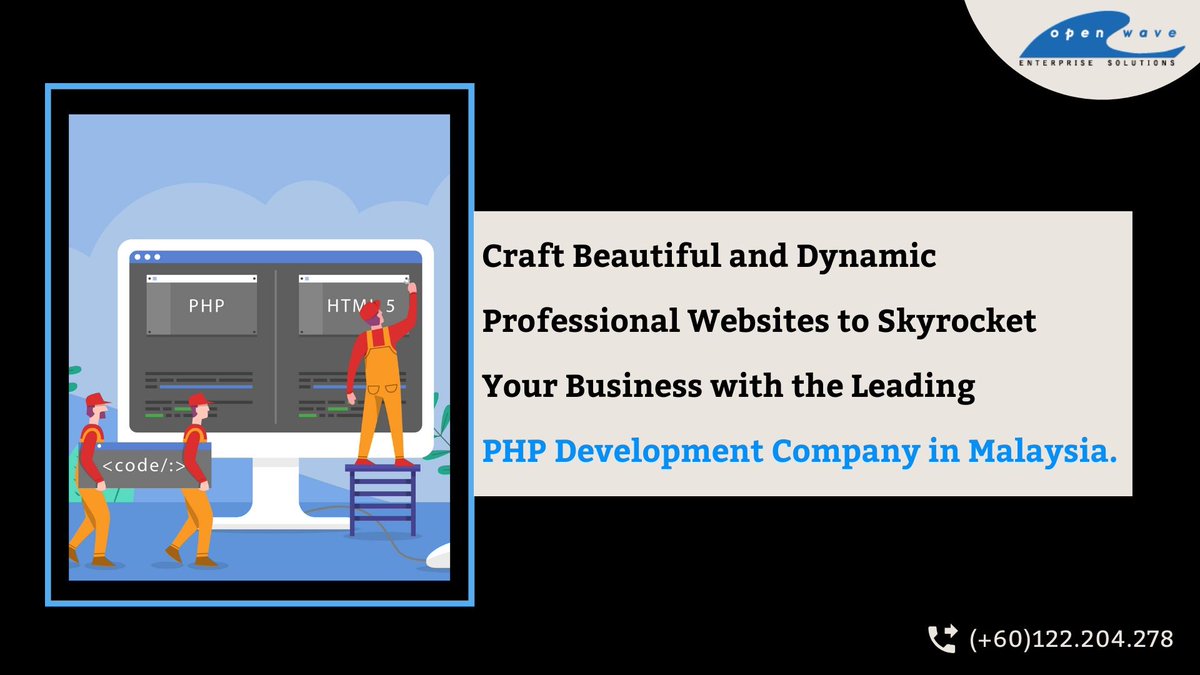owc_my's tweet image. Looking for the best #PHP_development_services to build static pages, dynamic pages, or applications? 
Openwave has got your back! Drop us a line today to talk to our experts and get a free quote! bit.ly/2CaQyq4
☎️ +60 122 204 278
#PHPdeveloper #php7