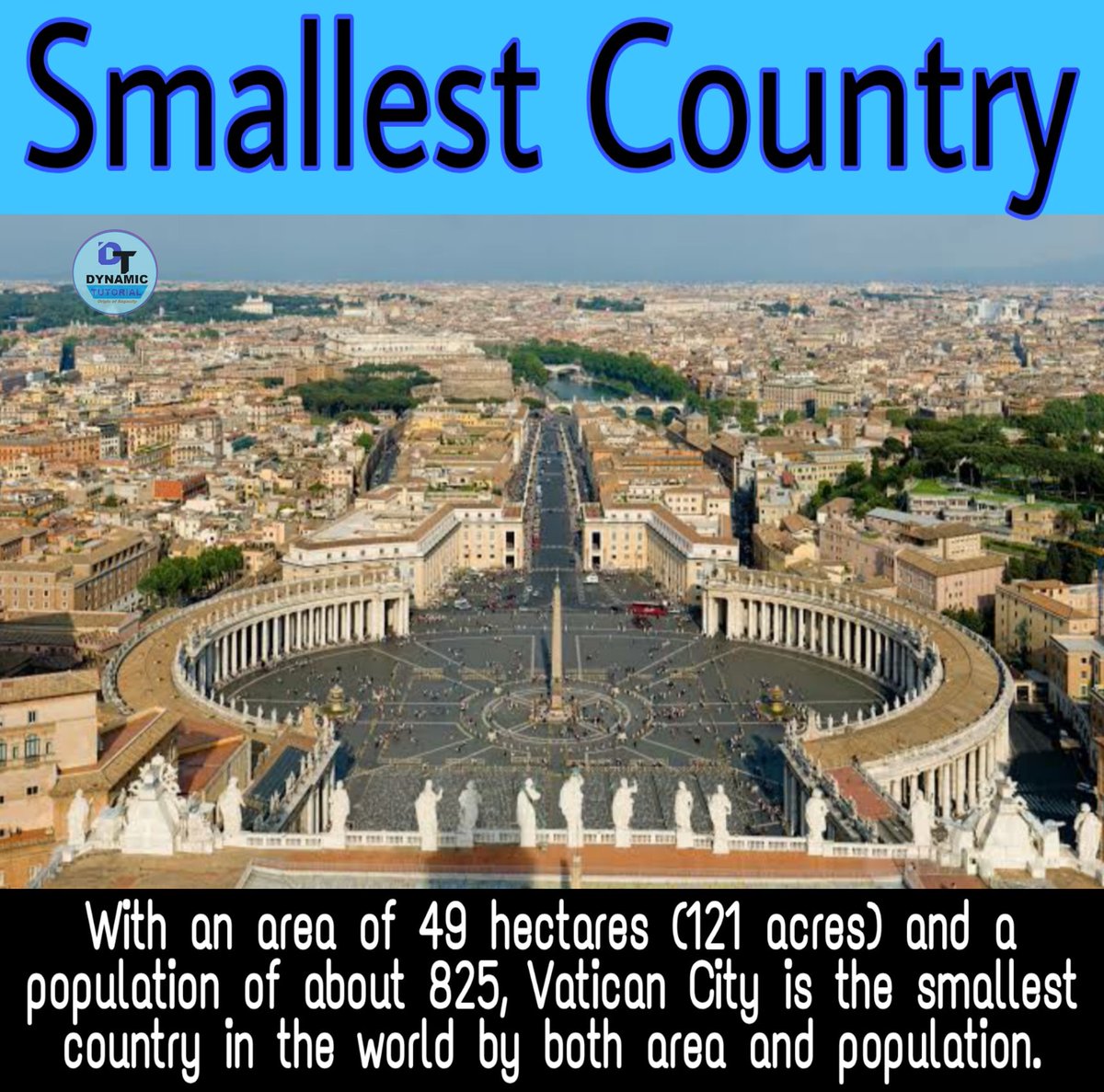 _Dynamic_T's tweet image. Vatican City .... The smallest country of the world... Often referred as sovereign state.... Pic credit: @Wikipedia
#vaticancity #smallestcountry #country #kanpur #lucknow #india #leastpopulation