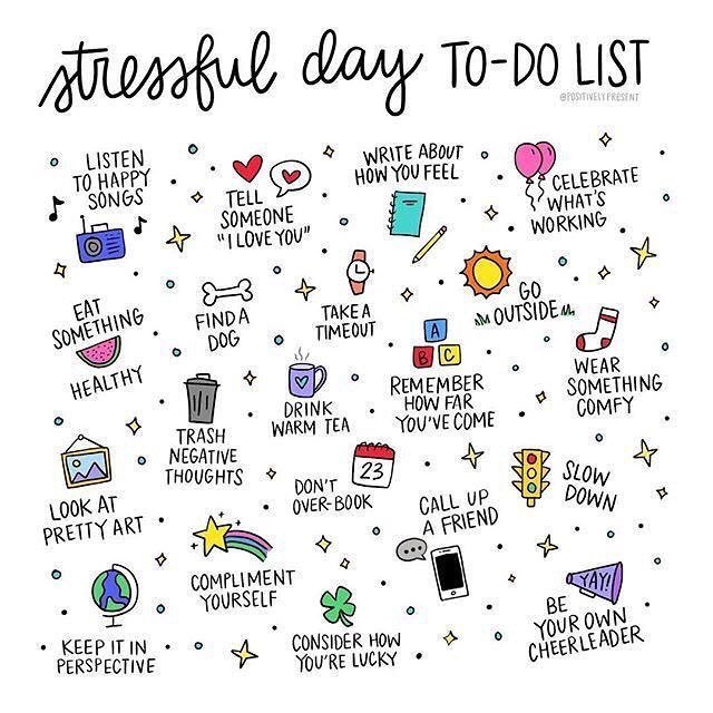 GenMedX's tweet photo. Monday's can be #stressful so here's a quick reminder👇🏿
A fab list of things (the majority are still possible during #lockdown) to do to help you feel #lessstressed ❤️
#selfcare #mentalhealth #mondaymotivation #mondaymorning https://t.co/xQnHraRLPZ