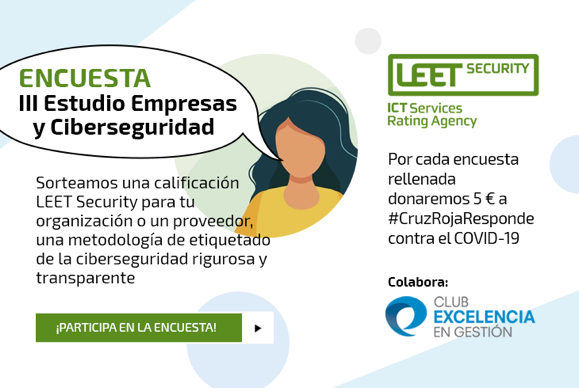 ¿Todavía no has participado en el Estudio de Ciberseguridad y Empresa? ¡Son 10 minutos! Y por cada encuesta, nuestro #SocioCEG <a href="/leet_security/">LEET Security</a> hará una donación del 5€ al programa <a href="/CruzRojaEsp/">Cruz Roja Española</a> RESPONDE para la lucha del #COVID-19.

Accede a la encuesta 👉bit.ly/III-Estudio_LC
