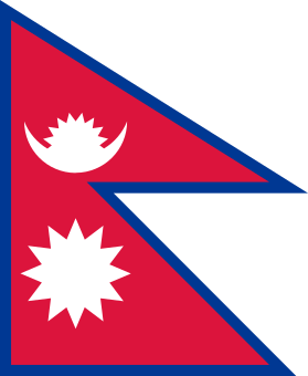 Nepal. 10/10. Unique. Nepal ditched the traditional rectangular flag for a double pendant shape. Red stands for bravery. Blue symbolises peace. There are many ideas regarding the crescent moon and sun, but officially they represent Hinduism & Buddhism, Nepal's two main religions