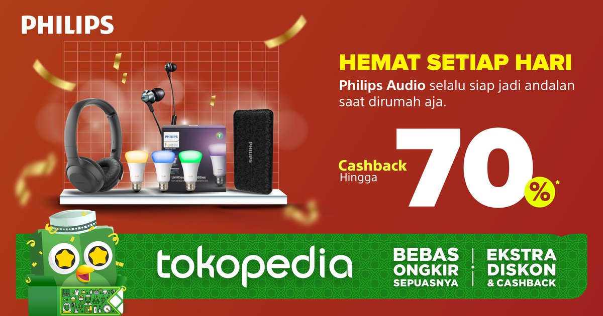 anugrahANP's tweet photo. Belanja hemat setiap harinya #darirumahsaja
diskon 70% 
ekstra diskon lagi
trus bebas ongkir
cuman ada di Philips Audio official store di #tokopedia
#BelanjaDariRumah #dijaminori https://t.co/9QRtv0Gmat