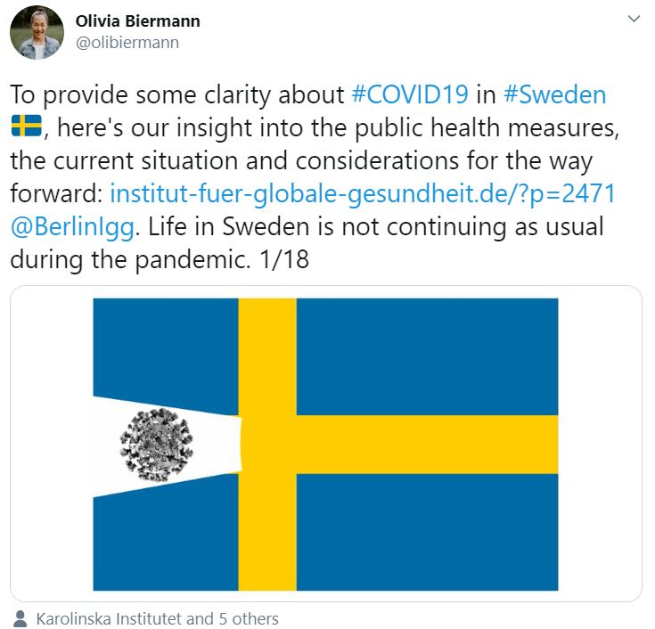 We have previously described the Swedish  #COVID19 control strategy here:  https://twitter.com/olibiermann/status/1252929441967288320 and  https://institut-fuer-globale-gesundheit.de/?p=2471 . 3/11