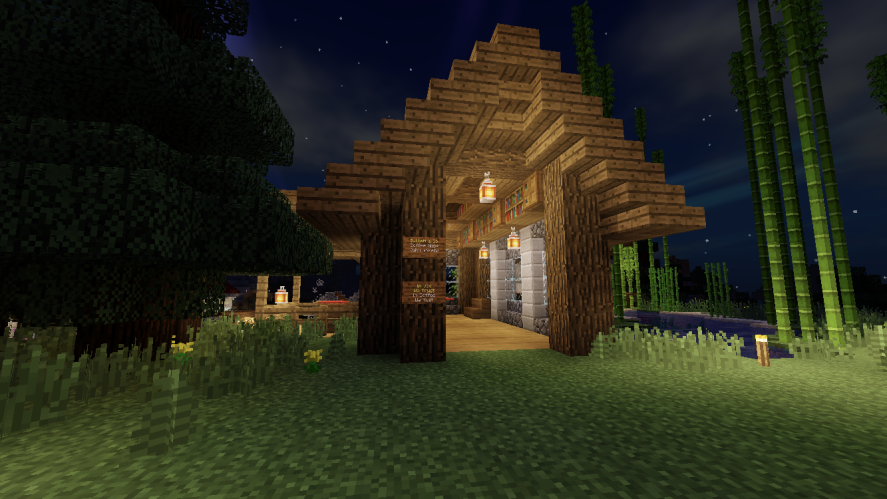 EvercraftMCPE's tweet photo. SPOTLIGHT! A super cozy build by MuteSchlatt. 

Schlatt &amp; Co. Coffee Shop: Featuring a beautiful view of the shopping district and refreshing beverages.

#EverCraftRealm #Minecraft #Bedrock #Multiplayer #ShoppingDictrict #MinecraftBuilds #MinecraftRealms https://t.co/g4gBgMyz1d