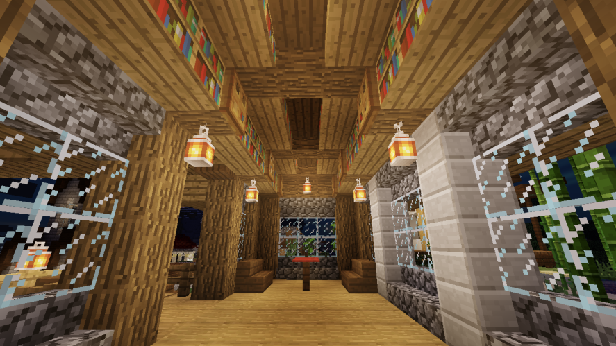 EvercraftMCPE's tweet photo. SPOTLIGHT! A super cozy build by MuteSchlatt. 

Schlatt &amp; Co. Coffee Shop: Featuring a beautiful view of the shopping district and refreshing beverages.

#EverCraftRealm #Minecraft #Bedrock #Multiplayer #ShoppingDictrict #MinecraftBuilds #MinecraftRealms https://t.co/g4gBgMyz1d