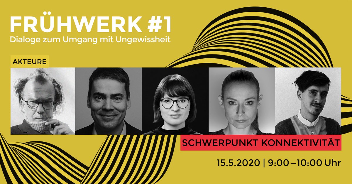 Zum ersten Mal #frühwerk: conference.ageofartists.de/fruehwerk/ Unsere Gäste sind Prof. Dr. Stephan Porombka @stporombka (UdK Berlin), Patricia Detmering (freischaffende Künstlerin, Berlin) und Clara Herrmann (Leiterin Junge Akademie der Akademie der Künste, Berlin). #konnektivität