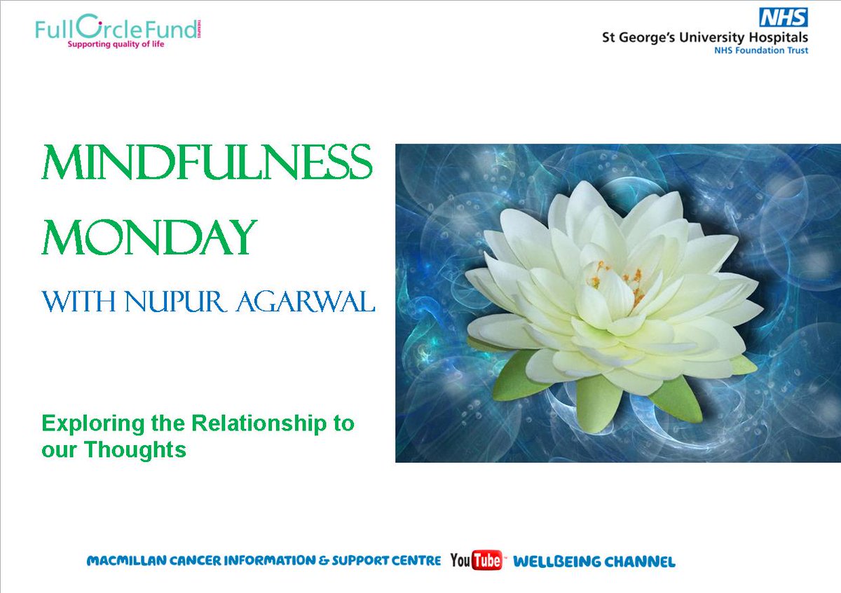 MacmillanSTG's tweet photo. Welcome to your #MindfulnessMonday session with @TherapistNupur @FullCircle_Fund https://t.co/r5VVXkOdnV #Wellbeing #PatientExperience #stayhomestayactive #OutstandingCareEverytime https://t.co/2rsyVyRfw3