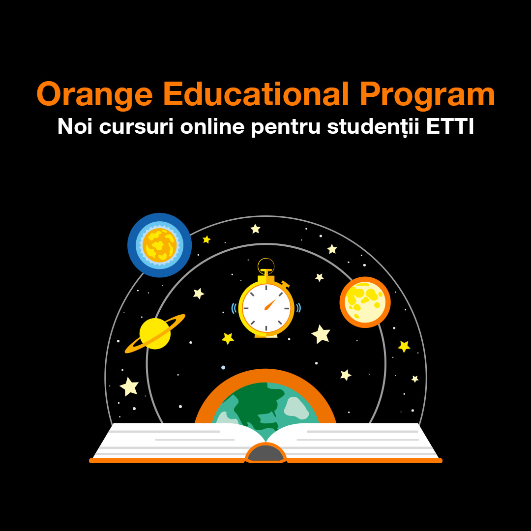 orangeromania's tweet photo. #OrangeEducationalProgram continuă în online cu extra cursuri. Studenții ETTI înscriși în program vor beneficia de cursuri pe teme precum IoT, 5G și securitate cibernetică, susținute de experți Orange România. Detalii pe https://t.co/kKEbOIaABn. https://t.co/NJpFwS4MGm