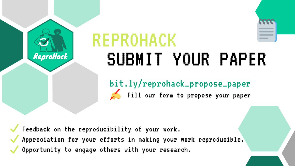 Only a few days until remote  #reprohack! Did you author a  #OpenData and  #OpenCode research paper? Would you like other researchers to engage with your material and get feedback on the  #reproducibility of your work?We are still accepting Paper Submissions! #OpenScience  #CfP
