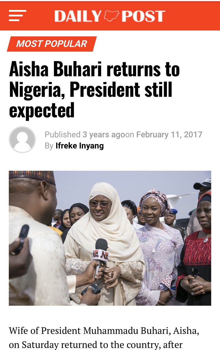9. Keep in mind that, during this period, the Presidential jet that flew Buhari to UK left to Saudi Arabia on a mission shrouded in secrecy. Buhari's wife also left Nigeria to Saudi Arabia on an official claim of observing the Lesser Hajj but she was spotted in funeral garb.