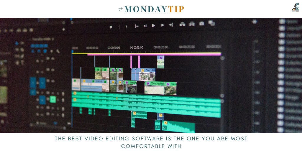 assemble_pro's tweet photo. And it's Monday! Always remember that the best video editing software is the software that you are most comfortable using. The creative flair of the videos depends on the editor and not on the software itself.

#mondaytip #videoeditingsoftware #videoediting #vlogediting https://t.co/0TfjqYntRG