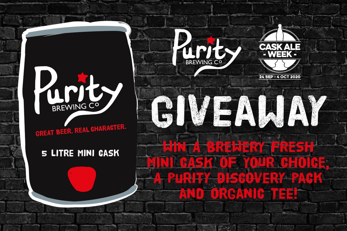 Want to #win some free #beer? Then follow Cask Ale Week, Retweet &amp; Like this post, and reply using #CaskAleWeek to enter our competition 🍻. One lucky winner will get their hands on some amazing @Purityale prizes! Over 18 &amp; UK only. Winner announced May 18. Good luck all 🍻