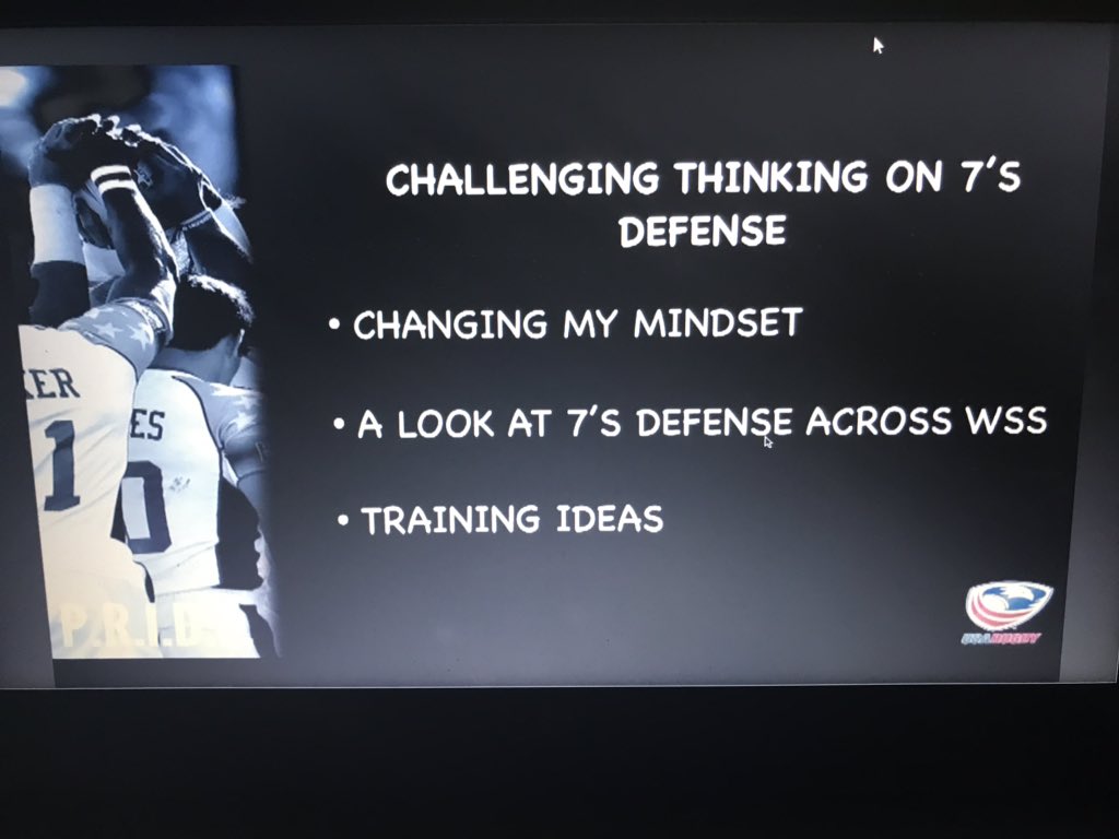 SionEdwards10's tweet photo. Great webinar last night with @MikeFriday09 &amp; Anthony Roques looking at the different types of defence structures in the game of 7s. 🏉
@StarsRugby7s @USARugby7s @USARugby https://t.co/rz138mxIxN