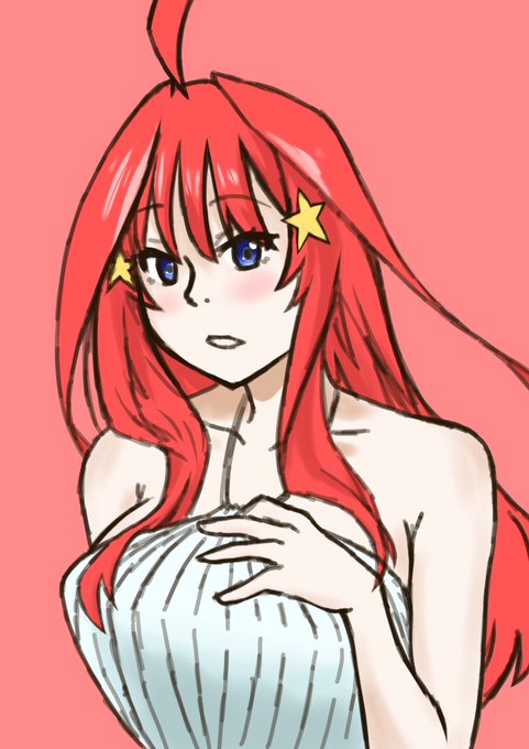 たまろんさんがTwitterに投稿した中野五月(五等分の花嫁)のイラスト。