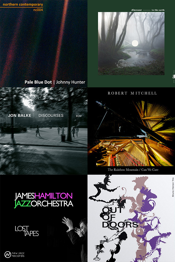 AdrianPallant's tweet photo. May’s #recentlistening includes #JohnnyHunter, @Dinosaur_band, #JonBalke, @robertmitchellm, @TJamesHamilton, @bruno_heinen (@ContemporaryNo1, @EditionRecords, @ECMRecords, @NewJazzRecords). Details and links to sample/purchase: https://t.co/o70Zh2YfEJ https://t.co/CljQ1pBpo5