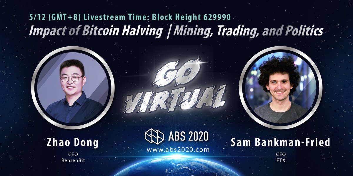 ⏱Follow our Bitcoin halving timer for the countdown. 

Don't miss out on our livestream fireside chat with 
CEO of @renrenbit Zhao Dong <a href="/zhaodong1982/">ZhaoDong</a> and 
CEO of <a href="/FTX_Official/">FTX</a> Sam Bankman-Fried @SBF_ftx 

Join now: pxle.me/Znf-1Yj_